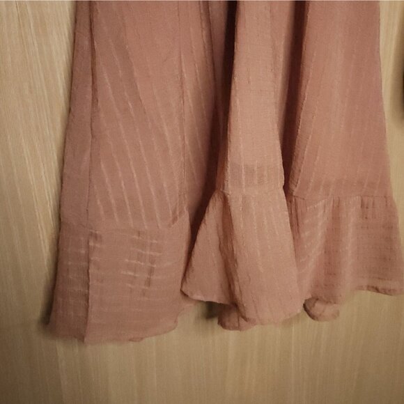 Jjwm Womens New Rose Pink Textured Faux Wrap Dress Small - Picture 6 of 10